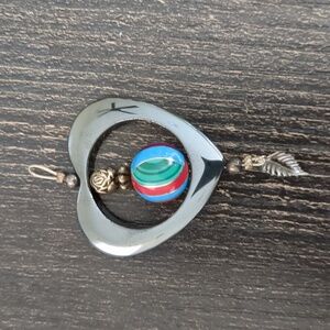 Vintage Native American Silvertone Heart Pendant